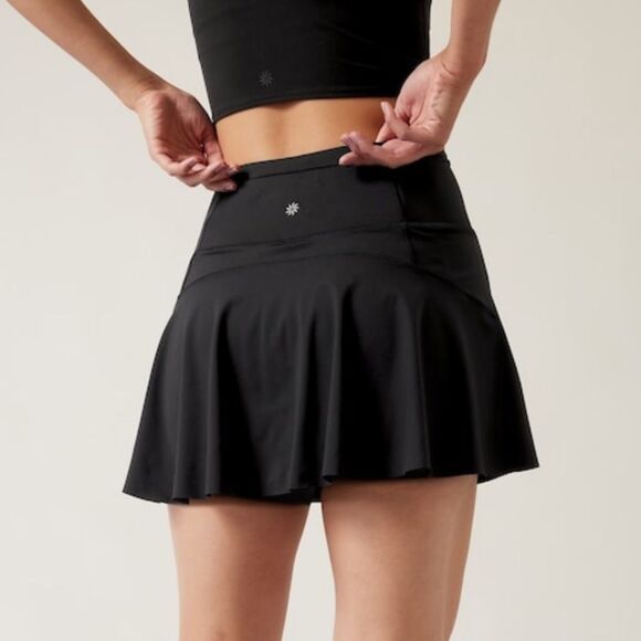 Athleta Ace Tennis Skort 13.5" Black Mini Skirt Shorts Women’s size XXS NWT NEW - Picture 1 of 9